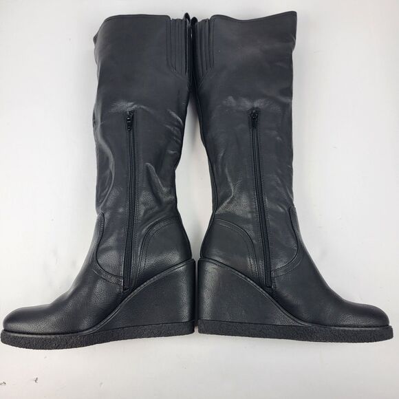 Zodiac Iggy Womens Wedge Tall Knee High Boots Side Zip Black size 8M - Picture 14 of 16